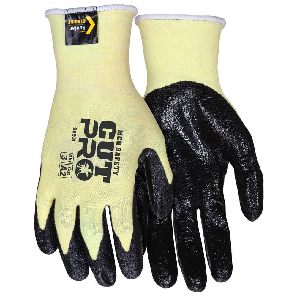 MCR Safety 9693M Cut, Puncture & Abrasive-Resistant Gloves: Size M, ANSI Cut A2, ANSI Puncture 2, Kevlar