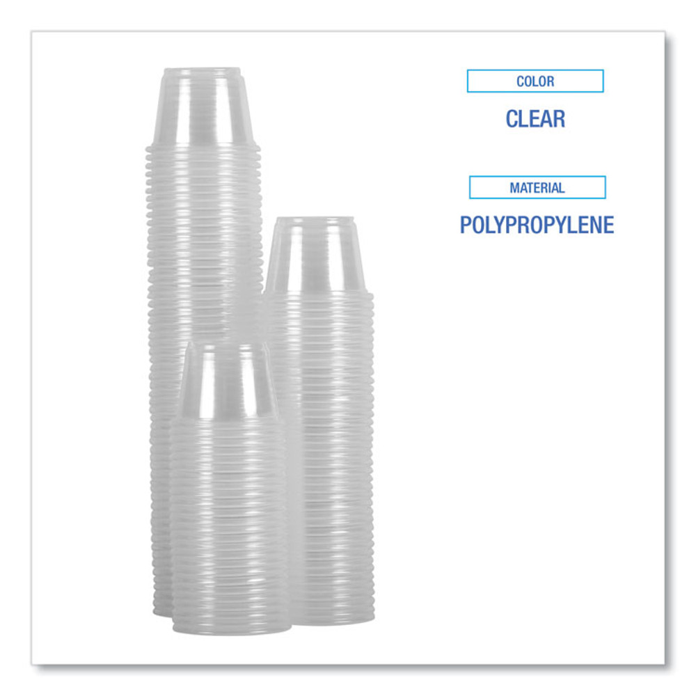 BOARDWALK PRTN1TS Souffle/Portion Cups, 1 oz, Plastic, Clear, 125/Sleeves, 20 Sleeves/Carton