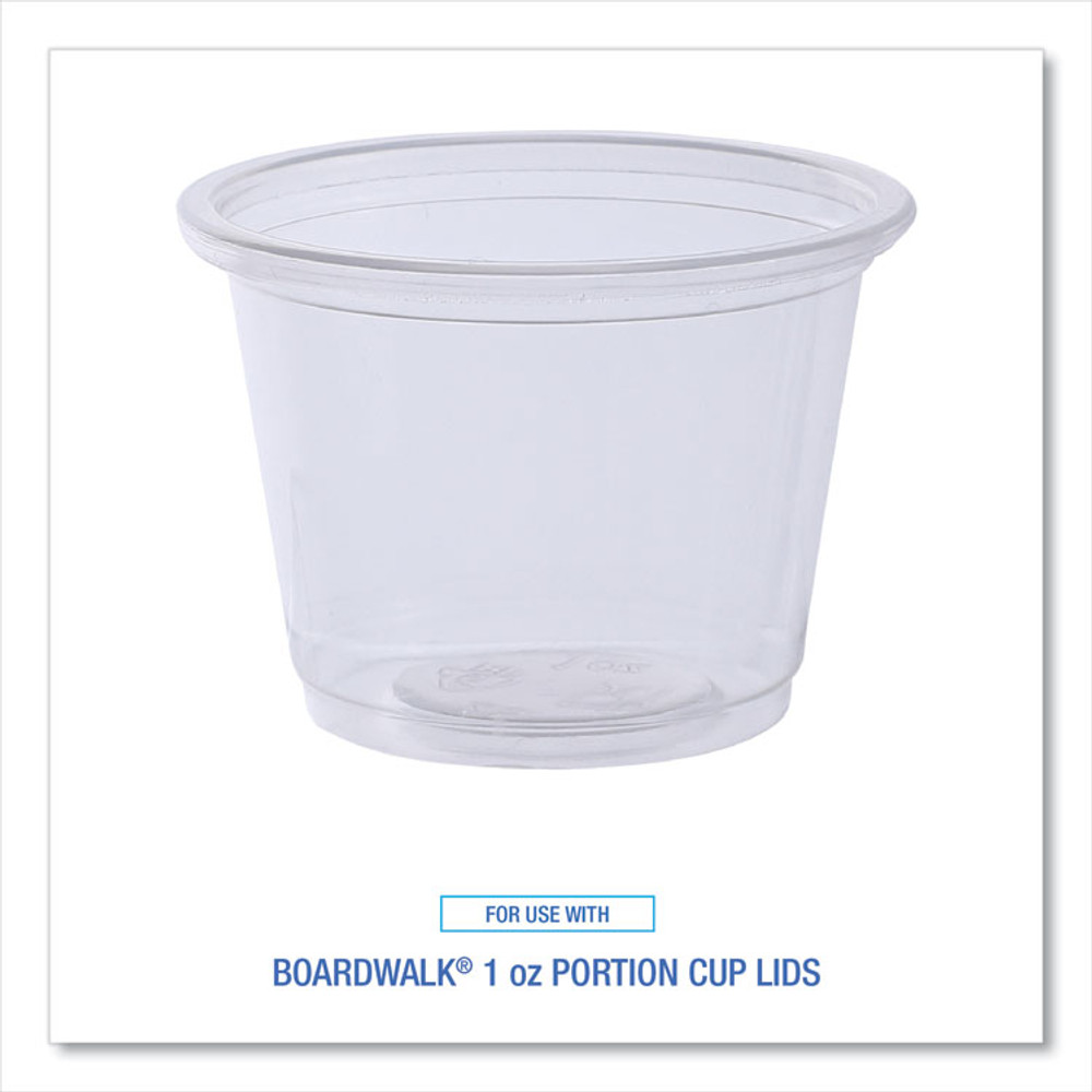 BOARDWALK PRTN1TS Souffle/Portion Cups, 1 oz, Plastic, Clear, 125/Sleeves, 20 Sleeves/Carton