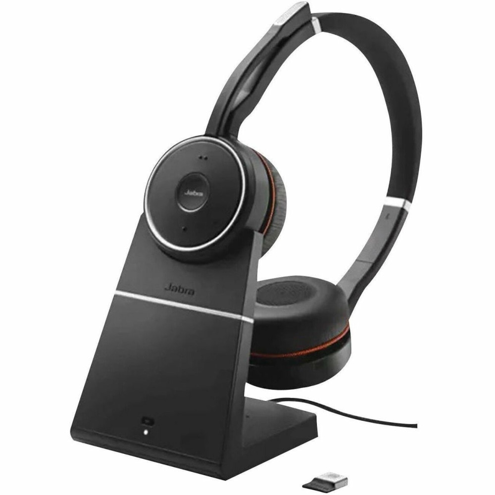 GN AUDIO USA INC. Jabra 7599-842-199  Evolve 75 Headset - Stereo - USB Type A - Wireless - Bluetooth - 98.4 ft - 150 Hz - 6.80 kHz - On-ear - Binaural - Ear-cup - Noise Cancelling, Uni-directional Microphone - Noise Canceling - Black