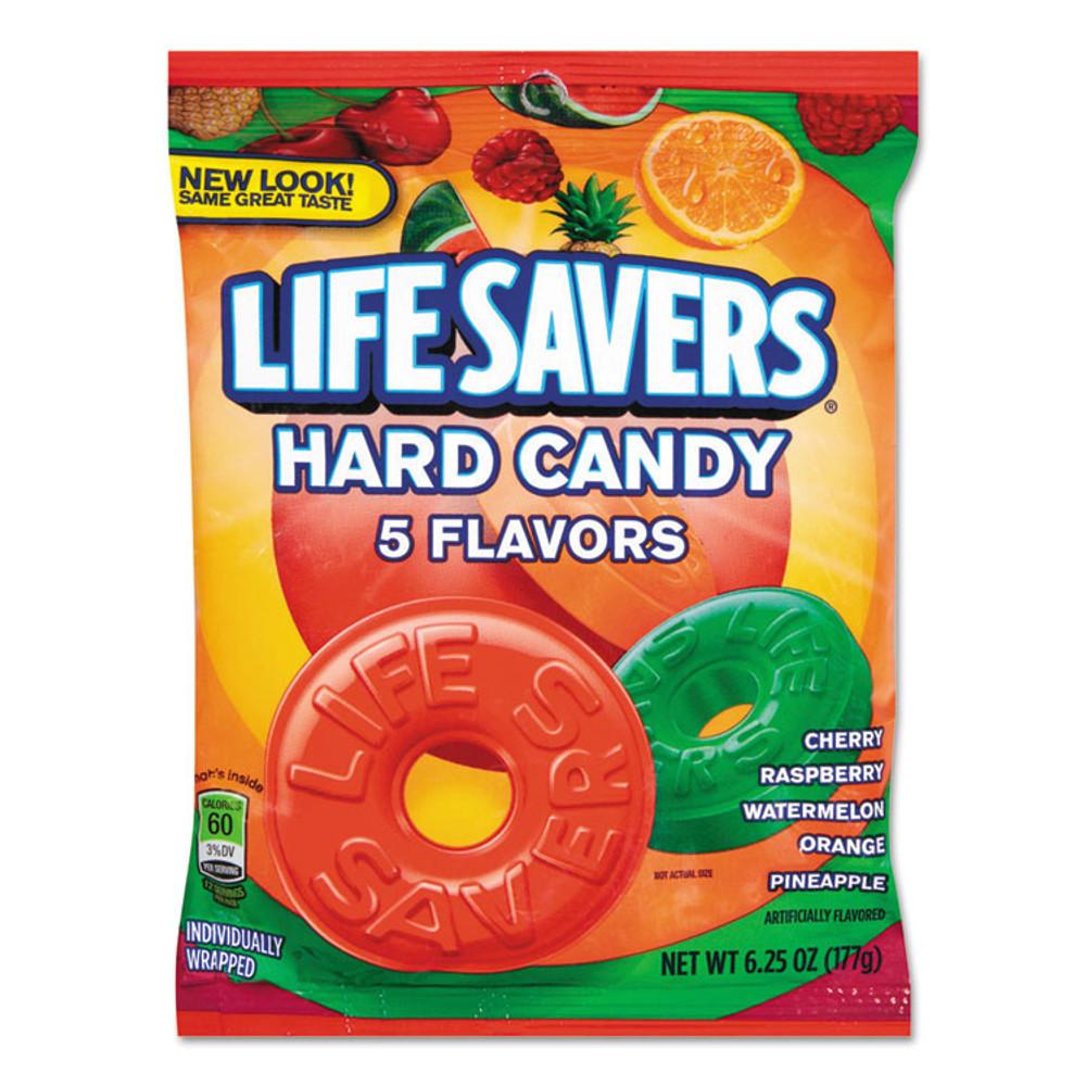 THE WRIGLEY COMPANY LifeSavers® 88501 Hard Candy, Original Five Flavors, 6.25 oz Bag