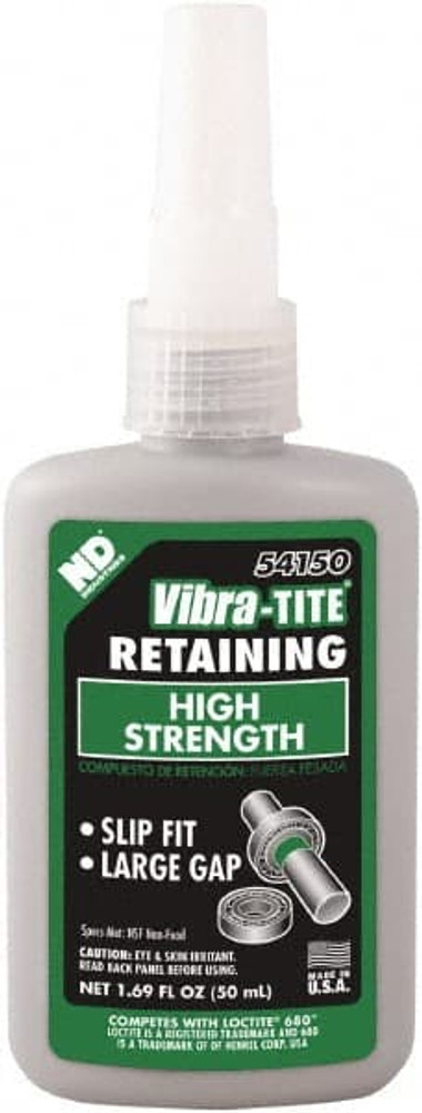 Vibra-Tite. 54150 Retaining Compound: 50 mL Bottle, Green, Liquid