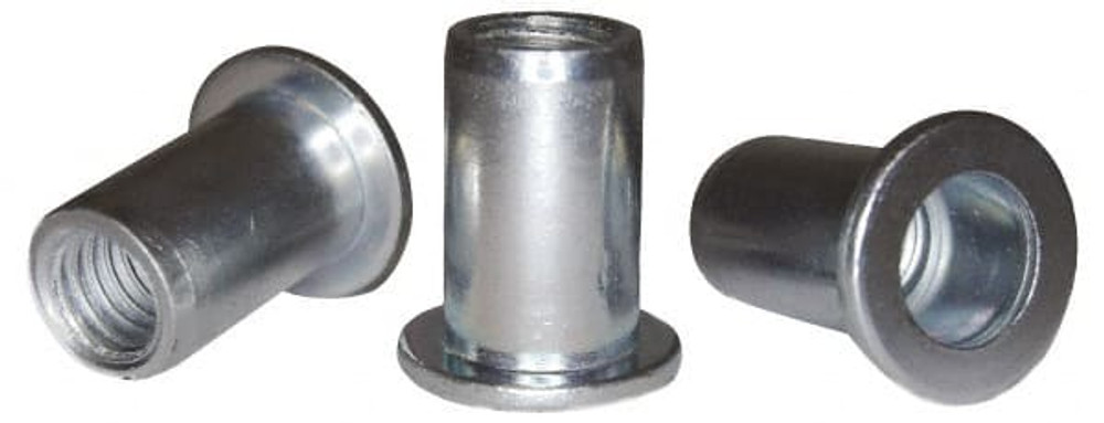 RivetKing. 8C1IRLSZ/P100 #8-32, 0.01 to 0.075" Grip, #2, Steel Standard Rivet Nut