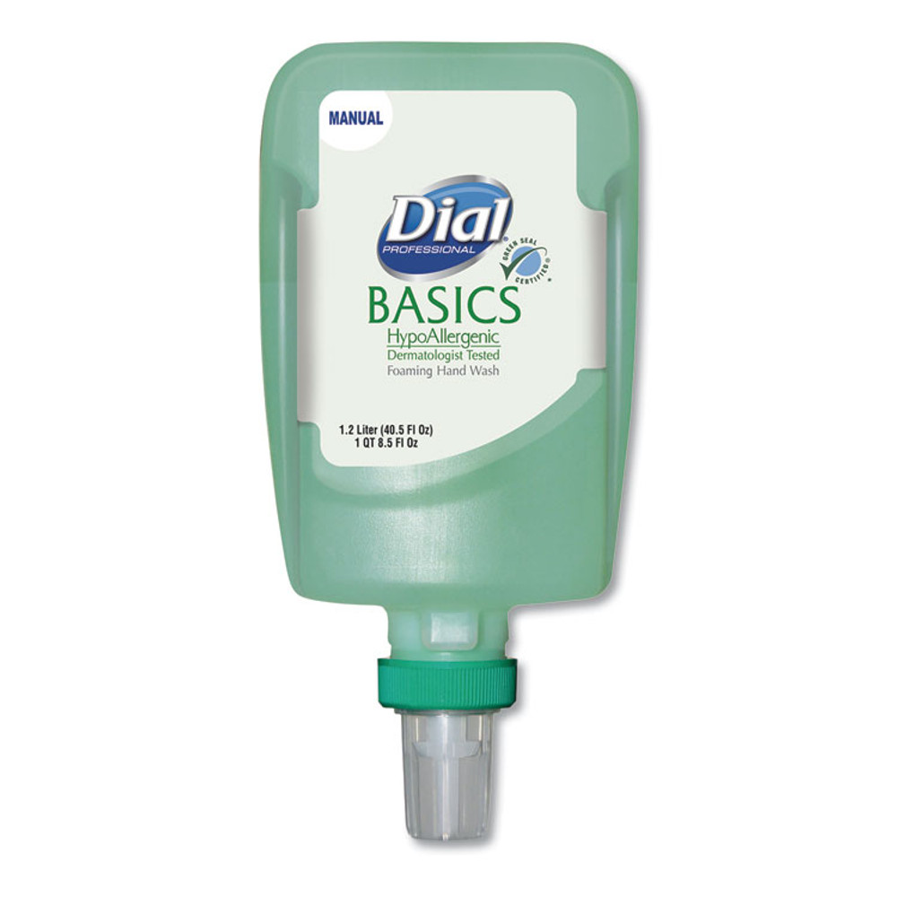 DIAL PROFESSIONAL 16714 Basics Hypoallergenic Foaming Hand Wash Refill for FIT Manual Dispenser, Honeysuckle, 1.2 L, 3/Carton