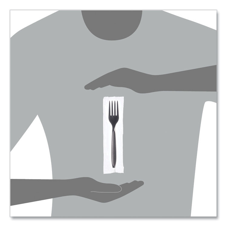 DART SOLO® RSK10004 Reliance Mediumweight Cutlery, Fork, Plastic, Black, 1,000/Carton