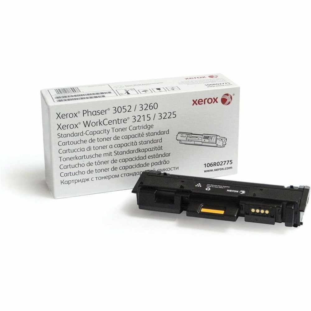 Compatible Xerox models: Phaser:  3260 DI,  3260 DNI.   WorkCentre:  3215 NI,  3225 DNI.  .  Standard-capacity print cartridge is designed for use in the Xerox Phaser 3260, WorkCentre 3215 and 3225. Toner is specially formulated and tested to provide the best image quality and most reliable printing you can count on page after page. Xerox Genuine Supplies and Xerox equipment are made for each other. Cartridge yields approximately 1,500 pages.  For use in the Xerox Phaser 3260  Also compatible with WorkCentre 3215 and 3225  Specially formulated and tested to provide the best image quality  Xerox Genuine Supplies and Xerox equipment are made for each other  Yields up to 1,500 pages.  Specially formulated and tested to provide the best image quality.  Offers the most reliable printing you can count on page after page.  Xerox Genuine Supplies and Xerox equipment are made for each other.  Recycling solution - designed to encourage recycling, helping you divert materials from landfill.