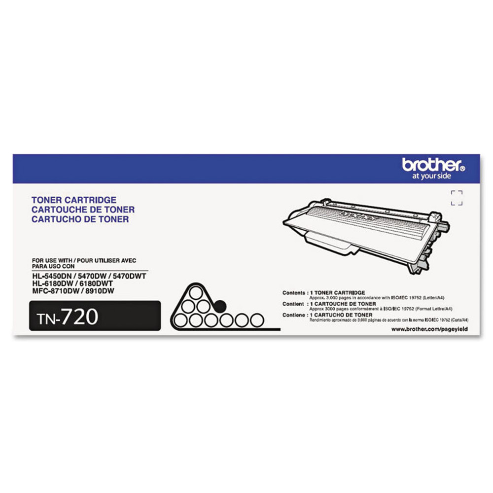 BROTHER INTL. CORP. TN720 TN720 Toner, 3,000 Page-Yield, Black