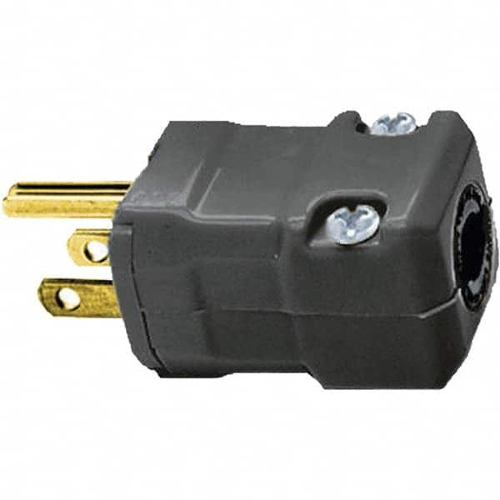 Hubbell Wiring Device-Kellems HBL5965VBLK Straight Blade Plug: Industrial, 5-15P, 125VAC, Black