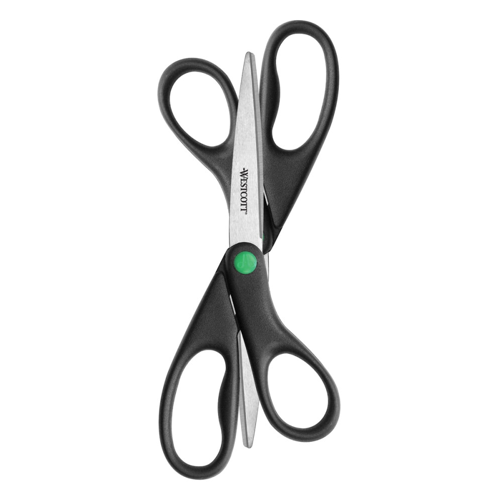 ACME UNITED CORPORATION 15179 Westcott KleenEarth All-Purpose Scissors, 8in, Straight, Black, Pack Of 2