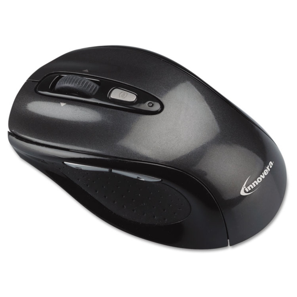 INNOVERA 61025 Wireless Optical Mouse with USB-A, 2.4 GHz Frequency/32 ft Wireless Range, Left/Right Hand Use, Gray/Black