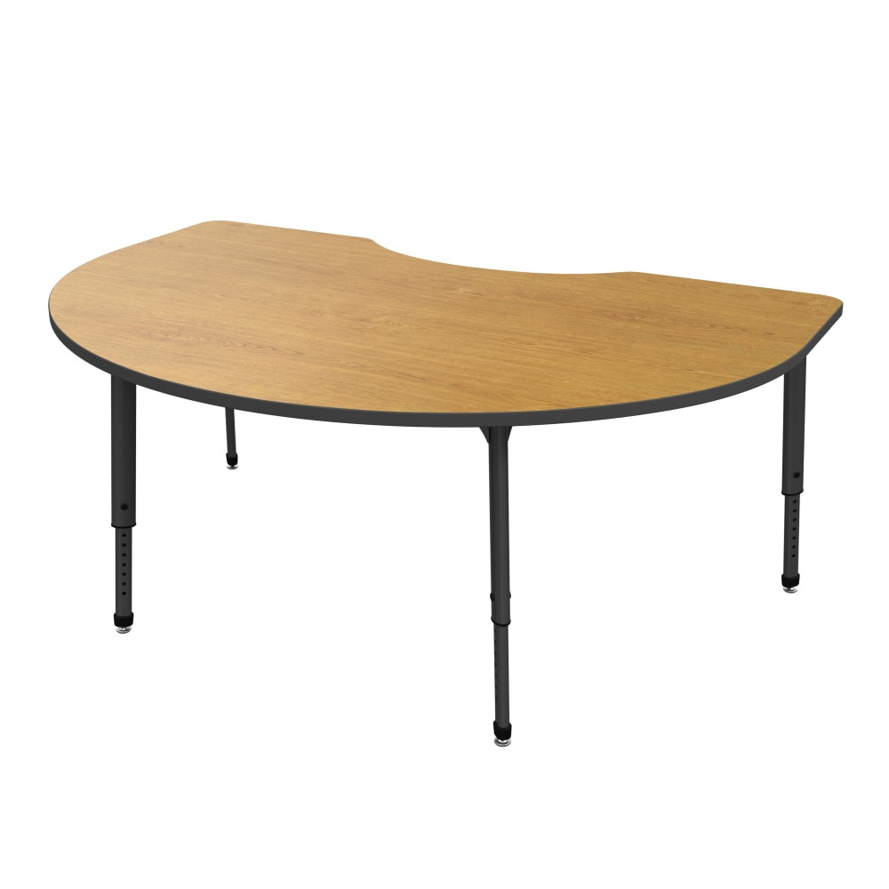 MARCO GROUP, INC. 38-2268-49-BLK Marco Group Apex Series Adjustable Height Kidney Table, Solar Oak/Black