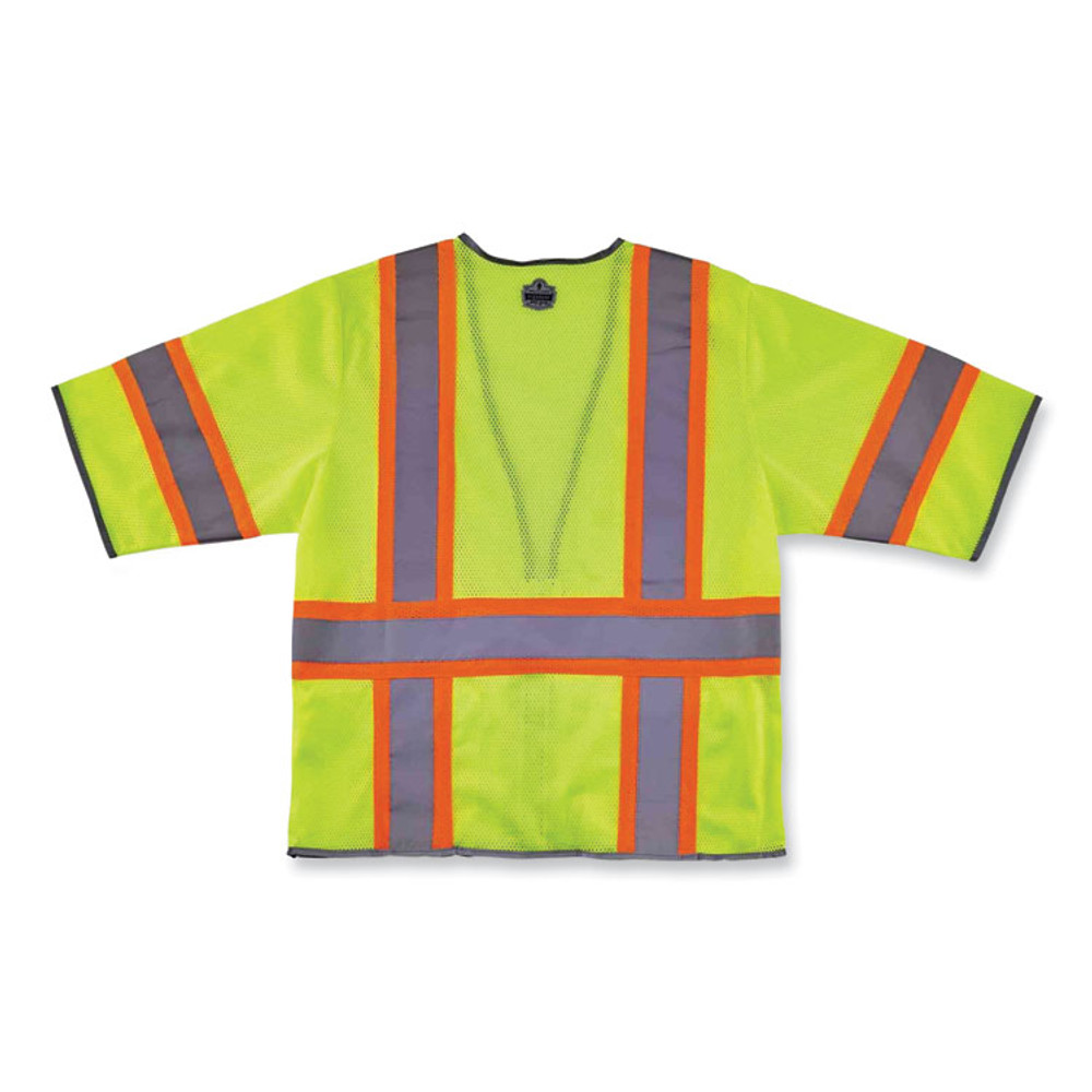 TENACIOUS HOLDINGS, INC. ergodyne® 24167 GloWear 8346Z Class 3 Two-Tone Hi-Vis Surveyor Zipper Vest, 2X-Large/3X-Large, Lime