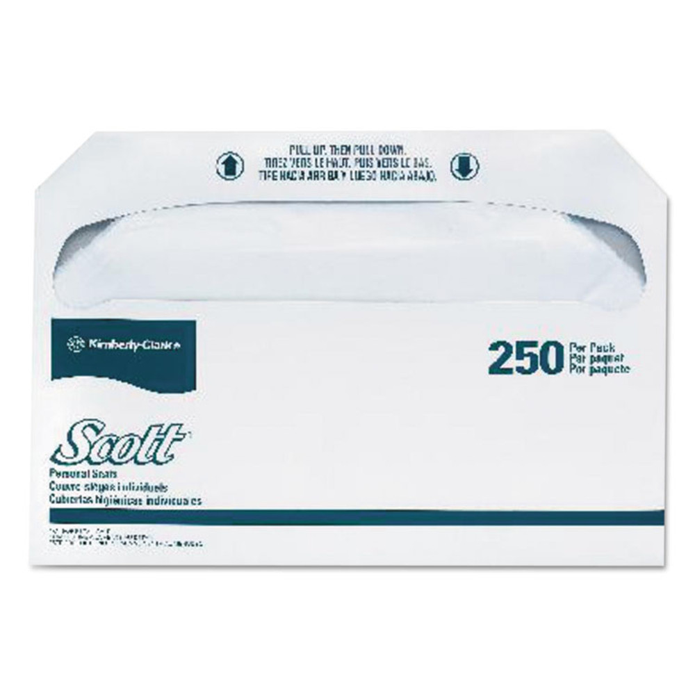 KIMBERLY-CLARK PROFESSIONAL Scott® 39000 Personal Seats Toilet Seat Covers, 14.5 x 17, White, 250/Pack, 20 Packs/Carton
