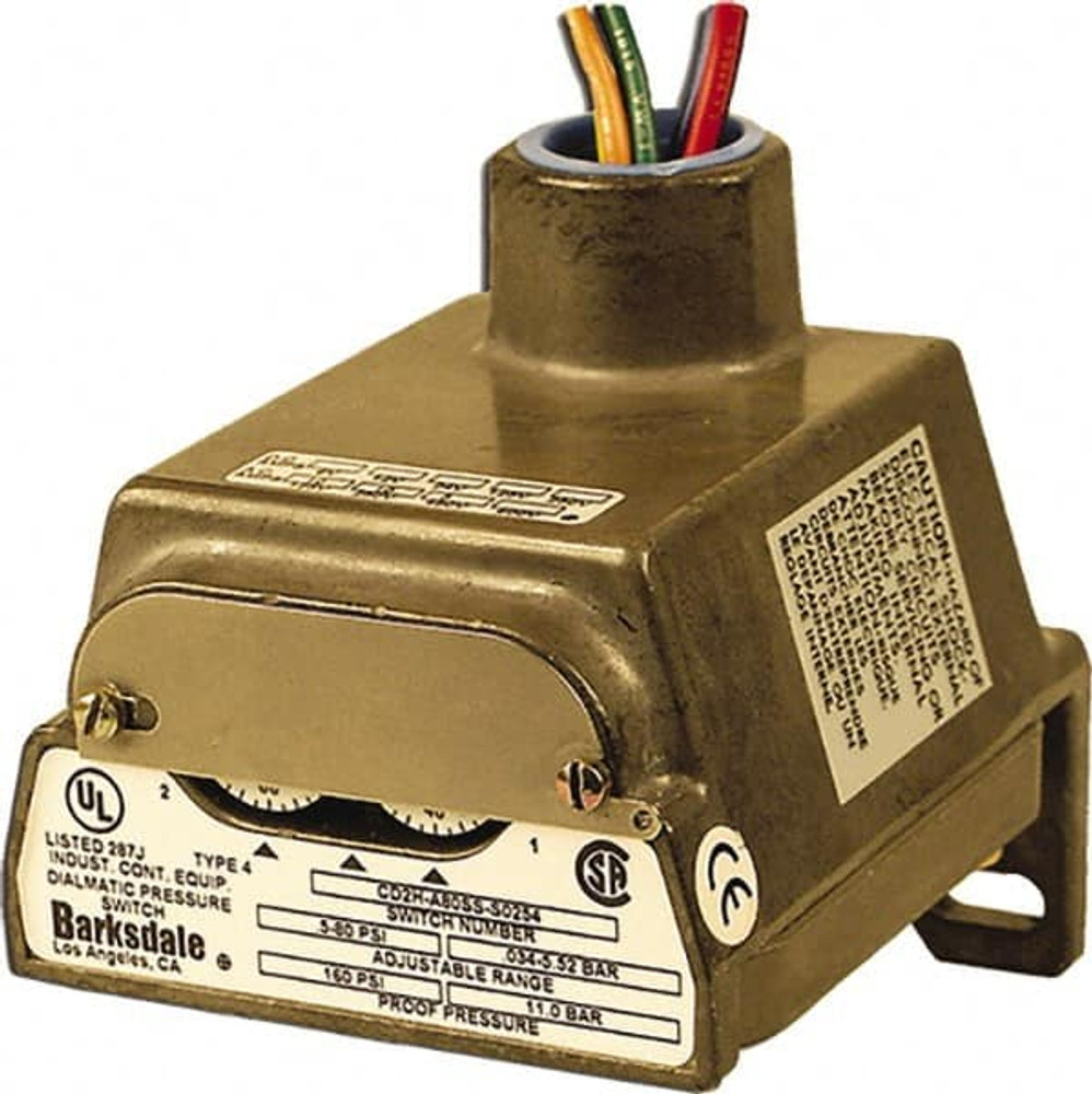 Barksdale VCD1H-A3SS Diaphragm Pressure Switch: 1/4" NPTF Thread