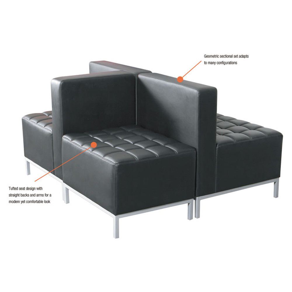 ALERA QB8016 Alera QUB Series Corner Sectional, 26.38w x 26.38d x 30.5h, Black