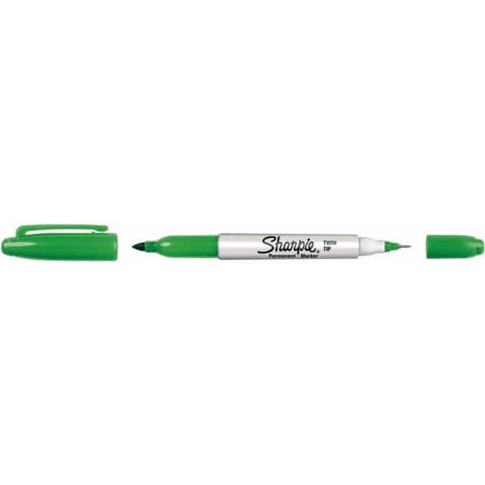 Sharpie 32204 Permanent Marker: Green, AP Non-Toxic, Twin Tip Fine & Ultra Fine Point
