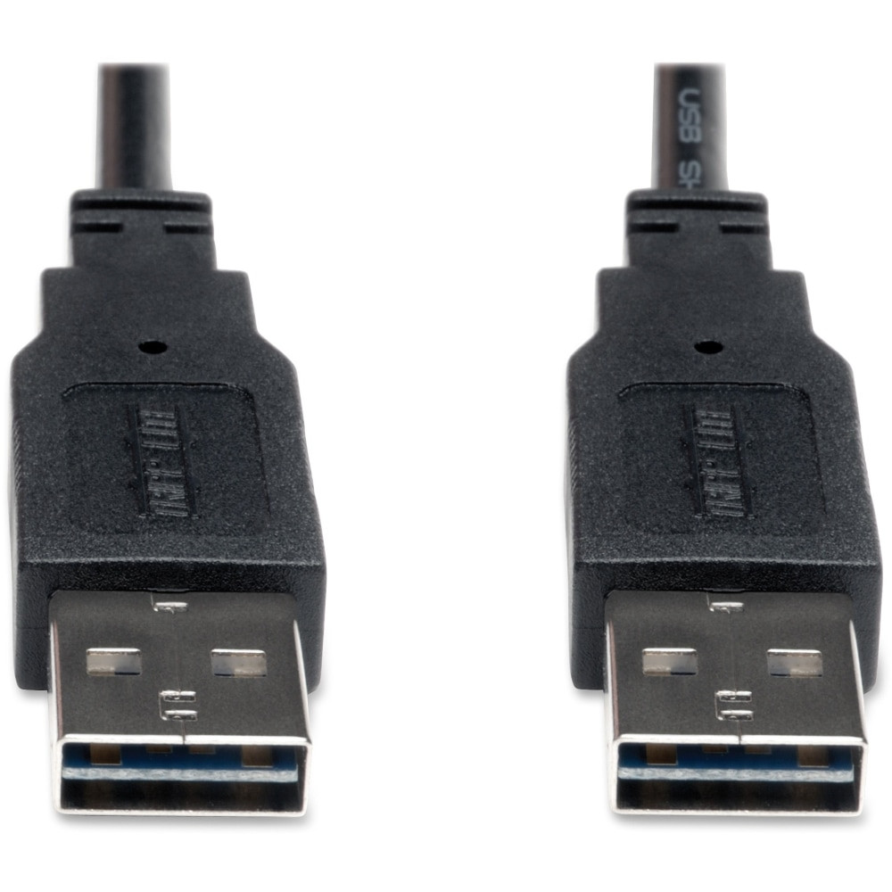TRIPP LITE UR020-010 Eaton Tripp Lite Series Universal Reversible USB 2.0 Cable (Reversible A to Reversible A M/M), 10 ft. (3.05 m) - USB cable - USB (M) to USB (M) - USB 2.0 - 10 ft - molded - black