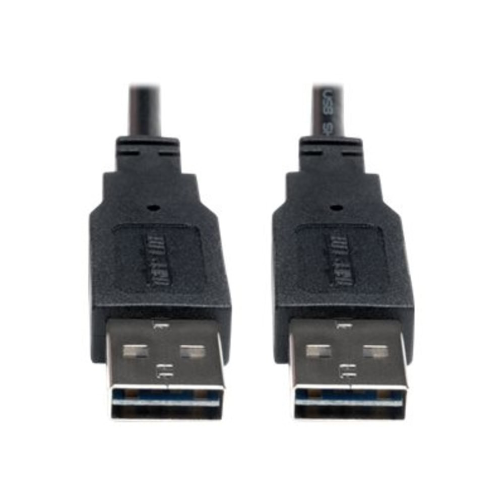 TRIPP LITE UR020-010 Eaton Tripp Lite Series Universal Reversible USB 2.0 Cable (Reversible A to Reversible A M/M), 10 ft. (3.05 m) - USB cable - USB (M) to USB (M) - USB 2.0 - 10 ft - molded - black