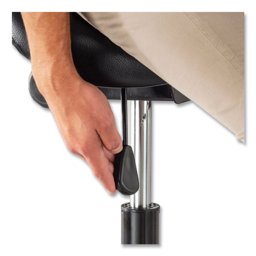 SAFCO PRODUCTS 3006BV Twixt Extended-Height Saddle Seat Stool, Backless, Supports Up to 300 lb, 22.9" to 32.7" Seat Height, Black Seat