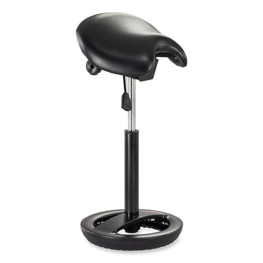 SAFCO PRODUCTS 3006BV Twixt Extended-Height Saddle Seat Stool, Backless, Supports Up to 300 lb, 22.9" to 32.7" Seat Height, Black Seat