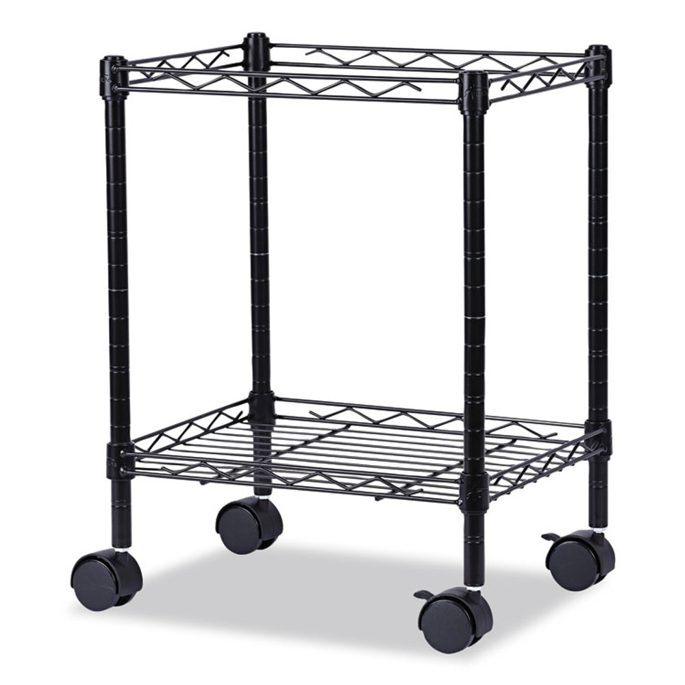 ALERA FW601416BL Compact File Cart for Side-to-Side Filing, Metal, 1 Shelf, 1 Bin, 15.25" x 12.38" x 21", Black