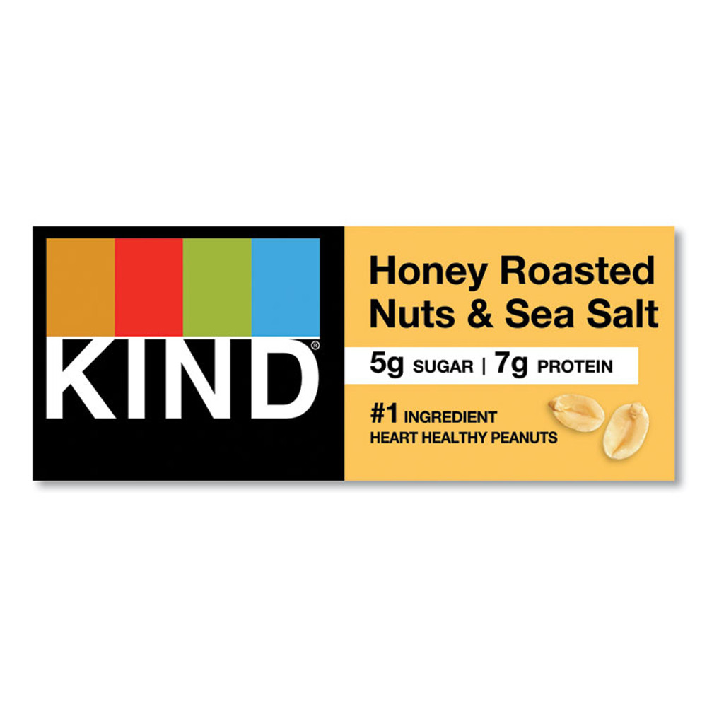 KIND LLC 19990 Nuts and Spices Bar, Honey Roasted Nuts/Sea Salt, 1.4 oz Bar, 12/Box