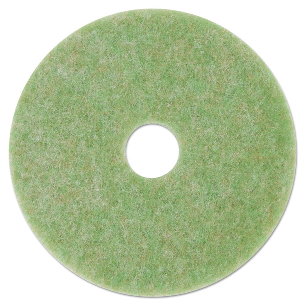 3M/COMMERCIAL TAPE DIV. 18049 Low-Speed TopLine Autoscrubber Floor Pads 5000, 17" Diameter, Green/Amber, 5/Carton