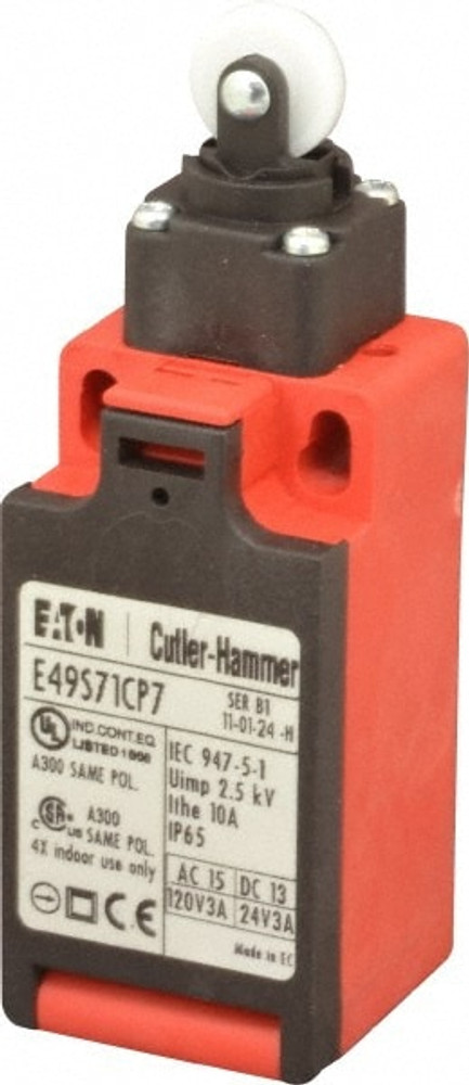 Eaton Cutler-Hammer E49S71CP7 General Purpose Limit Switch: SPDT, NC, Roller Plunger, Top