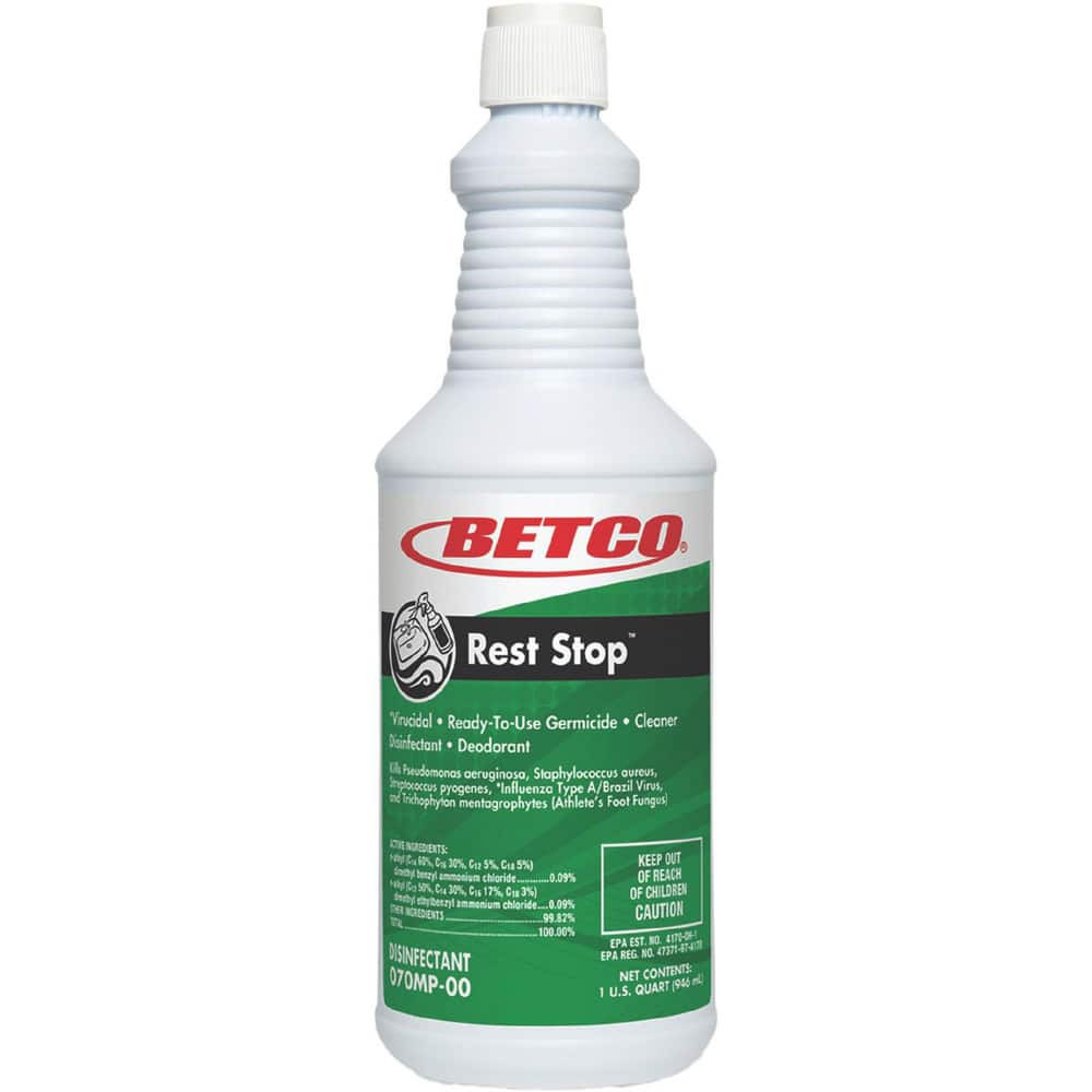 Betco BET0701200 Bathroom, Tile & Toilet Bowl Cleaners; Product Type: Toilet Bowl Cleaner ; Form: Liquid ; Container Type: Bottle ; Container Size: 32 oz ; Scent: Fresh Floral ; Material Application: Sinks; Toilets; Grout; Tile