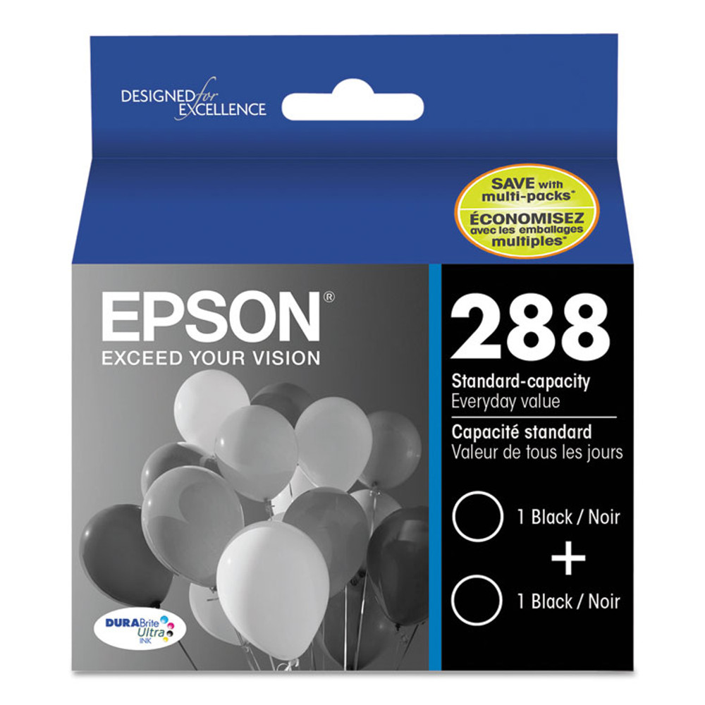 EPSON AMERICA, INC. T288120D2 T288120-D2 (288) DURABrite Ultra Ink, Black, 2/Pack
