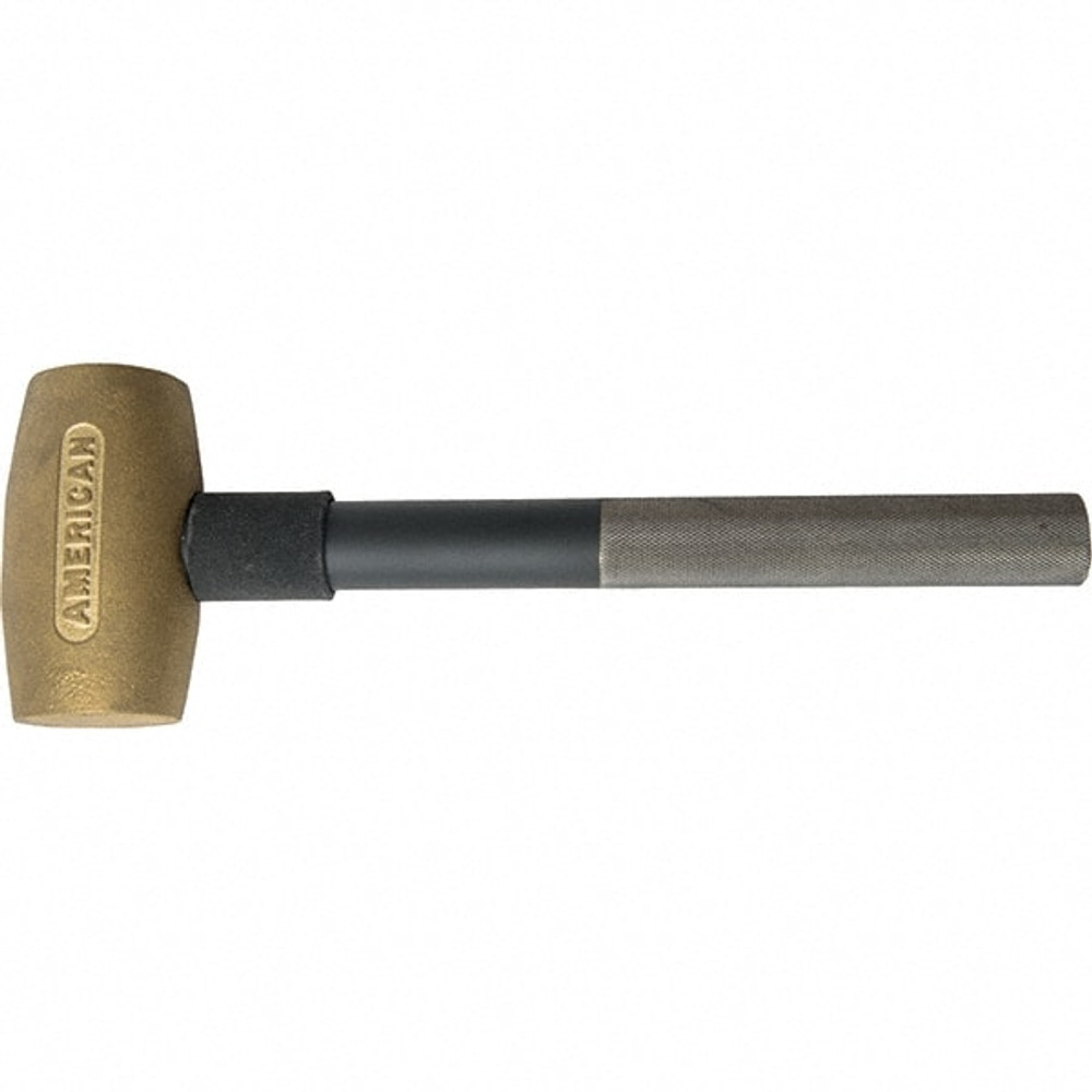 American Hammer AM35BRPG Dead Blow Hammer: 56 oz Head, 2" Face Dia, Brass Head