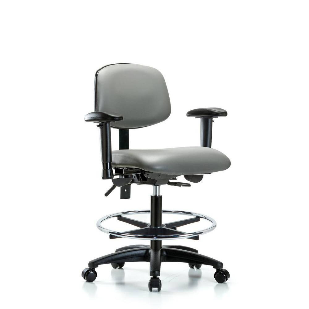 Blue Ridge Ergonomics MSC50125 Task Chair: Vinyl, Sterling