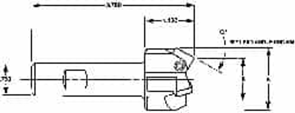 Lindsay Cutting Tools LD-125-60 60° Lead Angle, 0.43" to 1-1/4" Cut Diam, 3/4" Shank Diam, Indexable & Chamfer End Mill