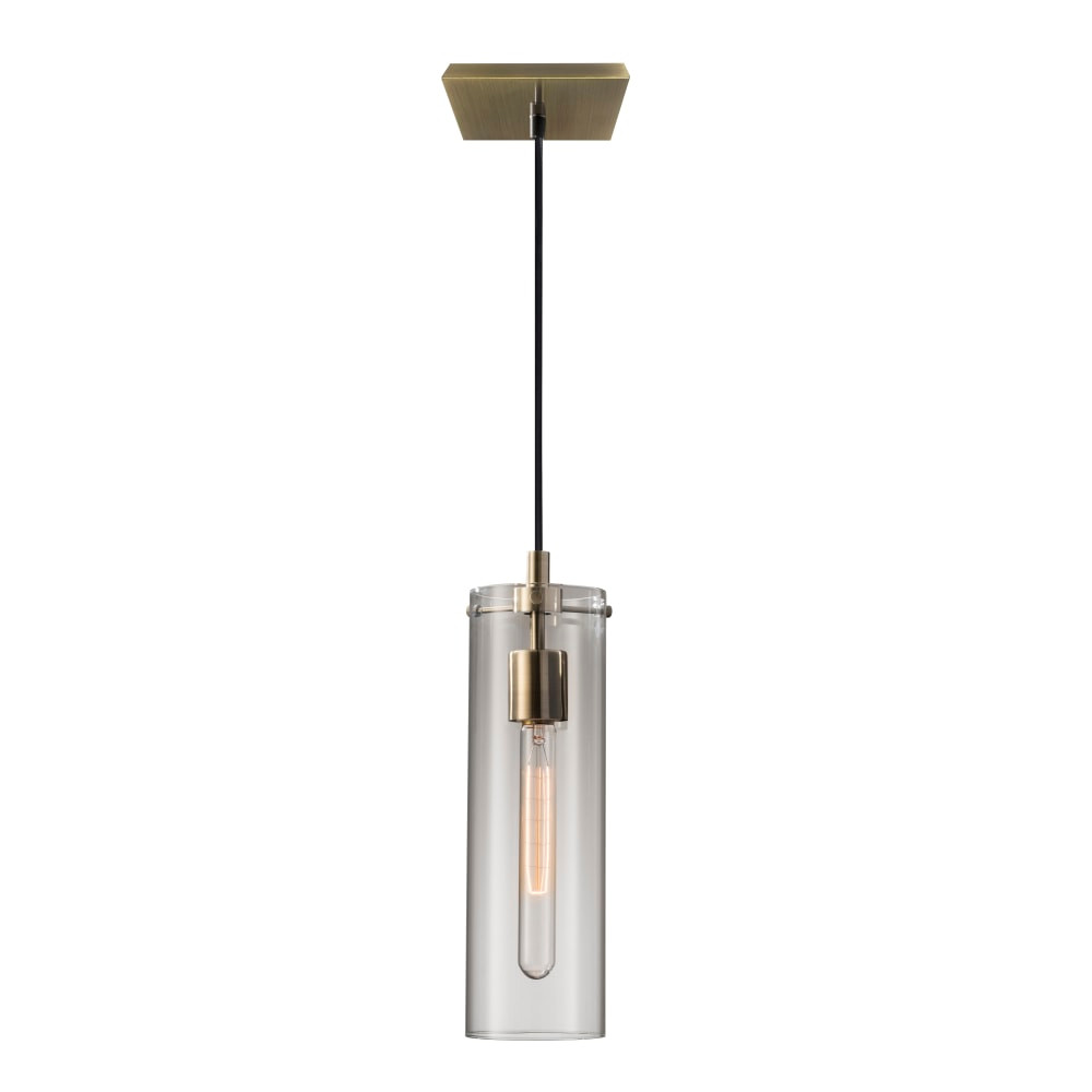 ADESSO INC 3851-21 Adesso Dalton Hanging Pendant, 4-1/4inW, Clear Shade/Antique Brass Base