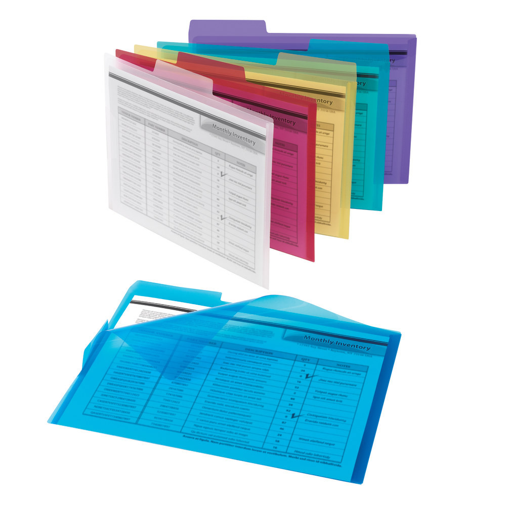OFFICE DEPOT S232986  Brand Poly Project Tab Folders, Letter Size, Assorted Colors, Pack Of 6