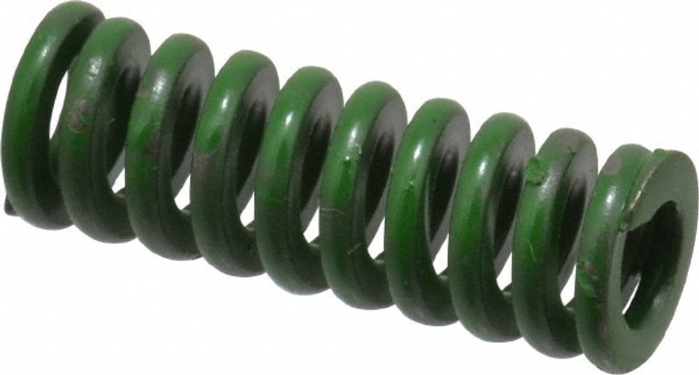 Associated Spring Raymond 106-104 Die Spring: 3/8" Hole Dia, 3/16" Rod Dia, 1" Free Length, Green