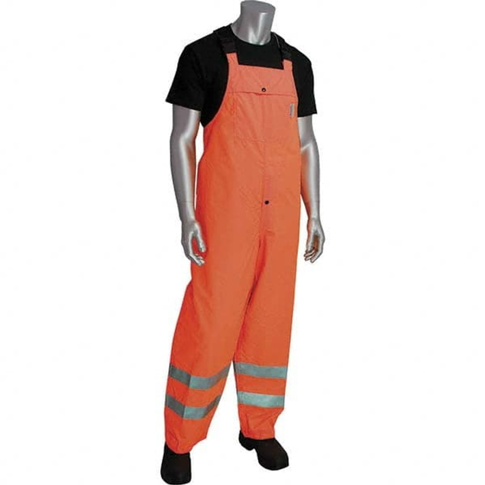 Falcon 353-2001-OR/M Rain Bib Overalls: Size Medium, Polyester