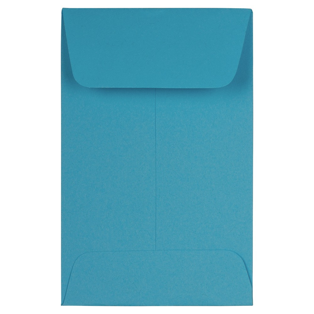 JAM PAPER AND ENVELOPE 352727818 JAM PAPER #1 Coin Business Colored Envelopes, 2 1/4 x 3 1/2, Blue Recycled, 25/Pack