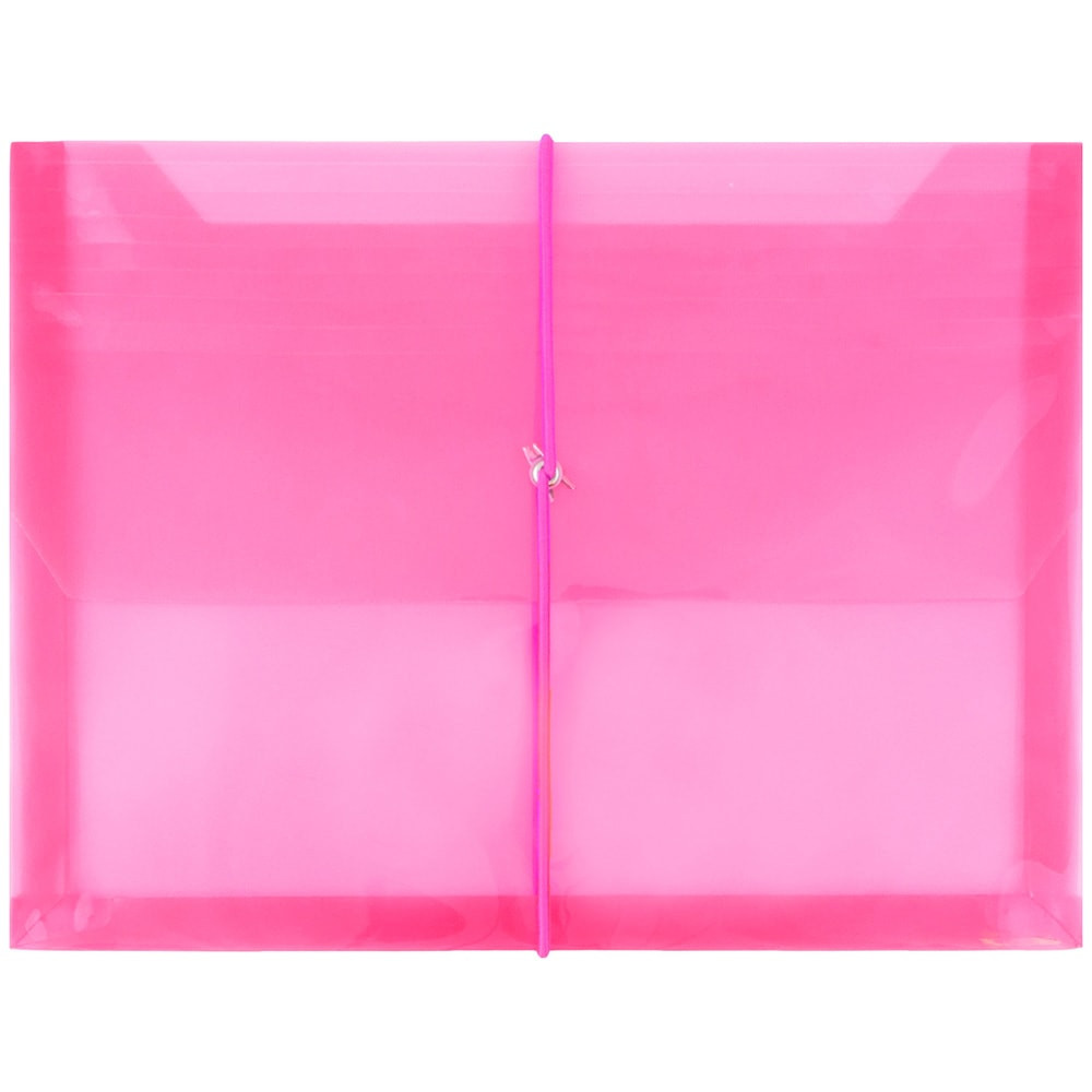 JAM PAPER AND ENVELOPE 218E25FU JAM Paper Plastic Booklet Envelope, Letter-Size, 9 3/4in x 13in, Bungee Closure, Fuchsia Pink