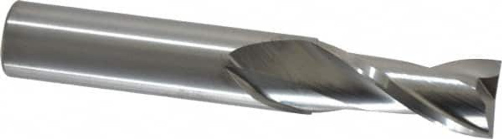 RobbJack C1-201-18 Square End Mill: 9/16'' Dia, 1-1/4'' LOC, 9/16'' Shank Dia, 3-1/2'' OAL, 2 Flutes, Solid Carbide