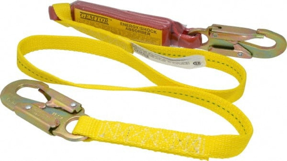 Gemtor SP1101L6 Lanyards & Lifelines; Load Capacity: 350lb ; Type: Shock Absorbing Lanyard ; Length (Inch): 72 ; Anchorage End Connection: Locking Snap Hook ; Harness Connection: Locking Snap Hook ; For Arc Flash Work: No