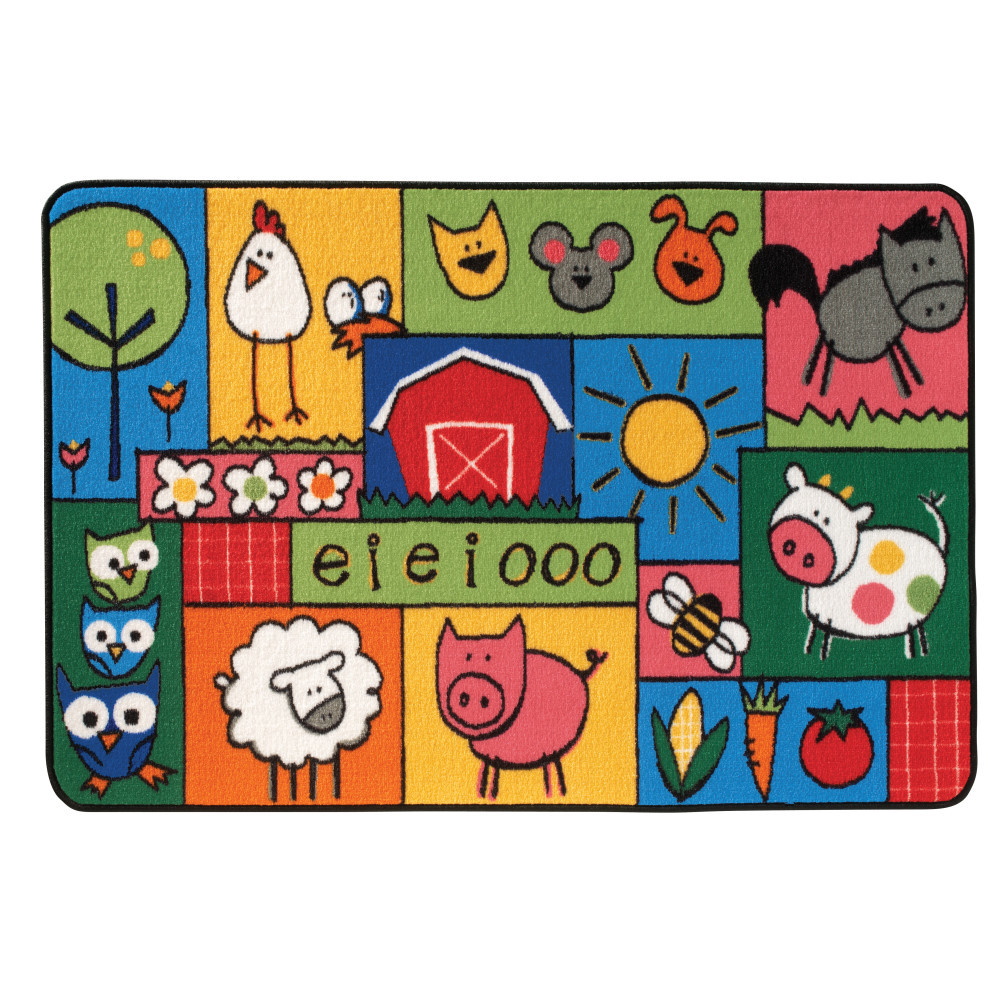 CARPETS FOR KIDS ETC. INC. 48.39 Carpets for Kids KID$Value Rugs Old MacDonald Farm Activity Rug, 4ft x 6ft , Multicolor