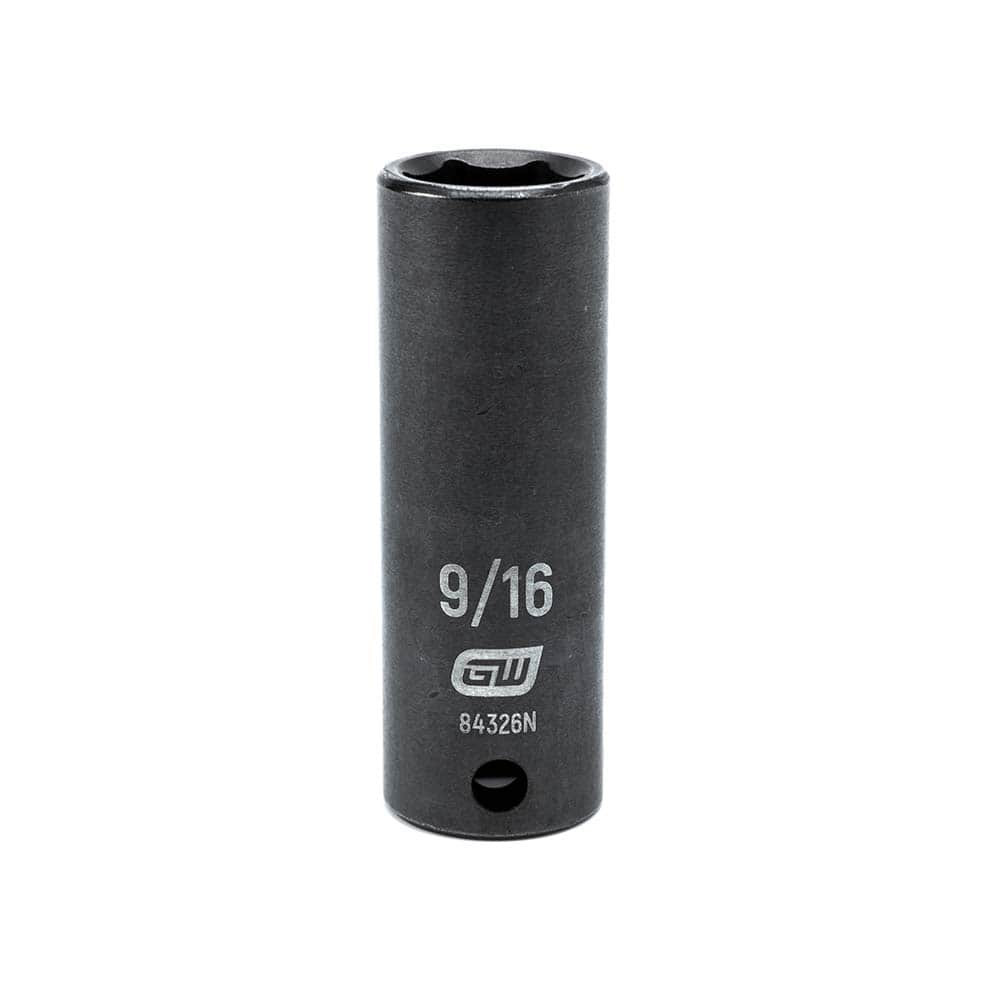 GEARWRENCH 84326N Impact Socket: 3/8" Drive, 9/16" Socket, Hex Drive