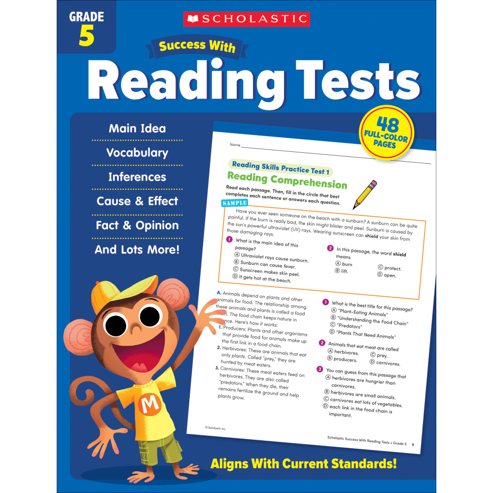 SCHOLASTIC TEACHER RESOURCES Scholastic 9781338798661  Success With Reading Tests, Grade 5