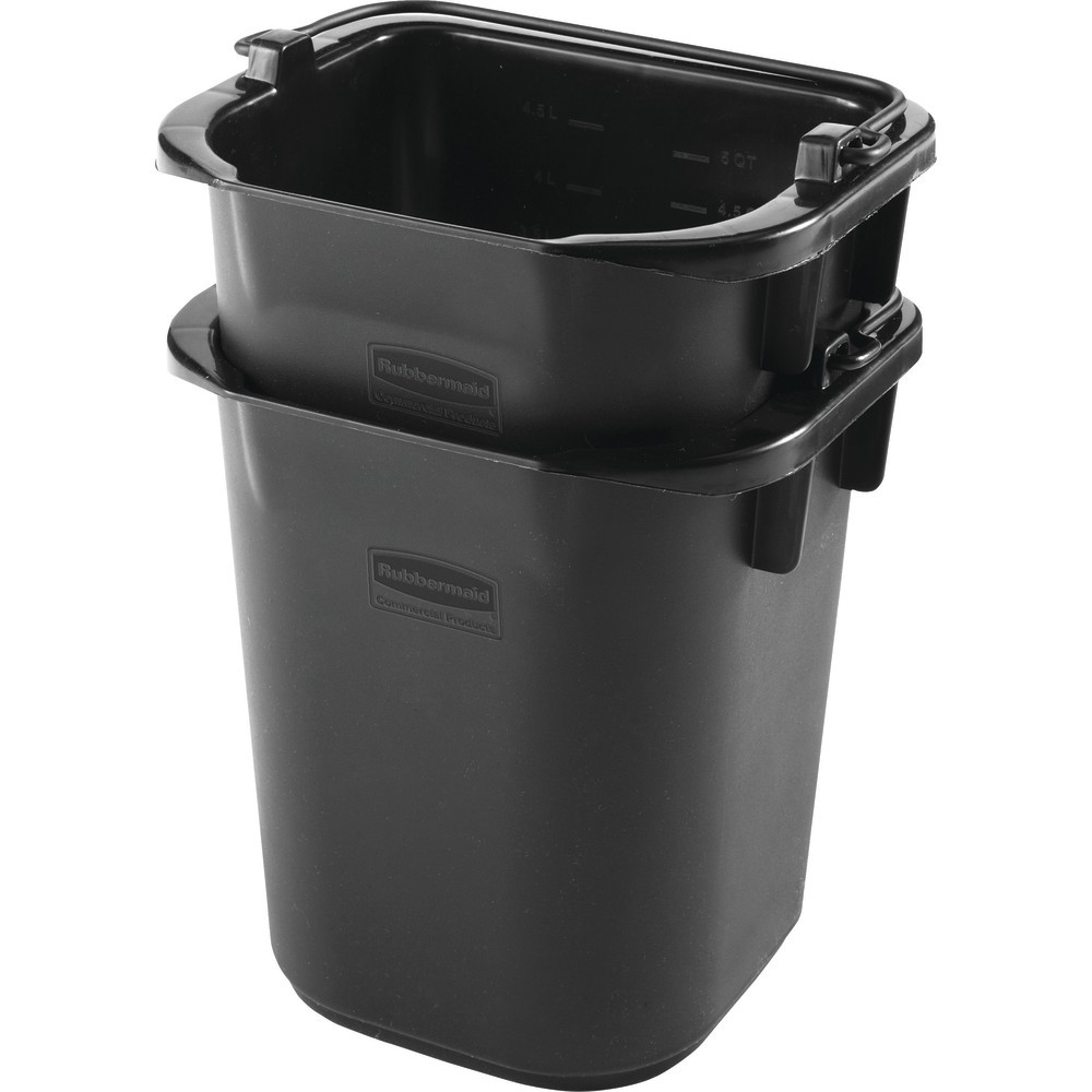 RUBBERMAID RCP1857378CT  Commercial Executive 5-Quart Heavy-Duty Pails, Black, Set Of 4 Pails