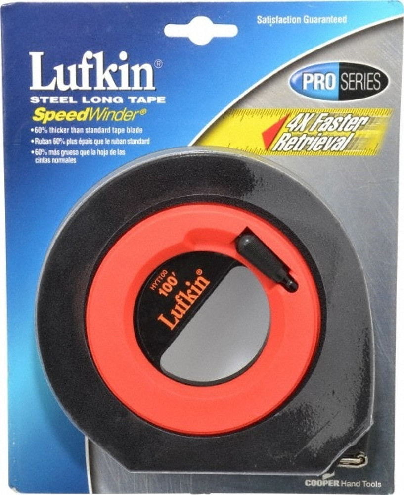 Lufkin HYT100 Tape Measure: 100' Long, 3/8" Width, Yellow Blade