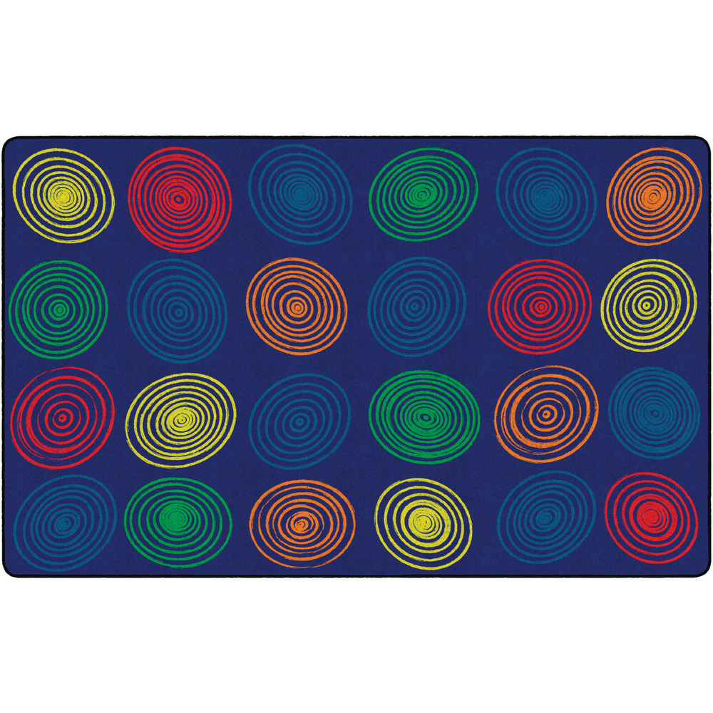 FLAGSHIP CARPETS FE412-44A  Circles Rug, Rectangle, 7ft 6in x 12ft, Primary