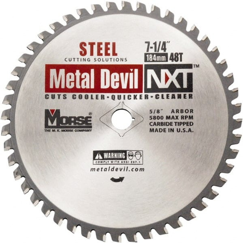 M.K. MORSE CSM7254858FSC Wet & Dry Cut Saw Blade: 7-1/4" Dia, 5/8" Arbor Hole, 0.079" Kerf Width, 48 Teeth