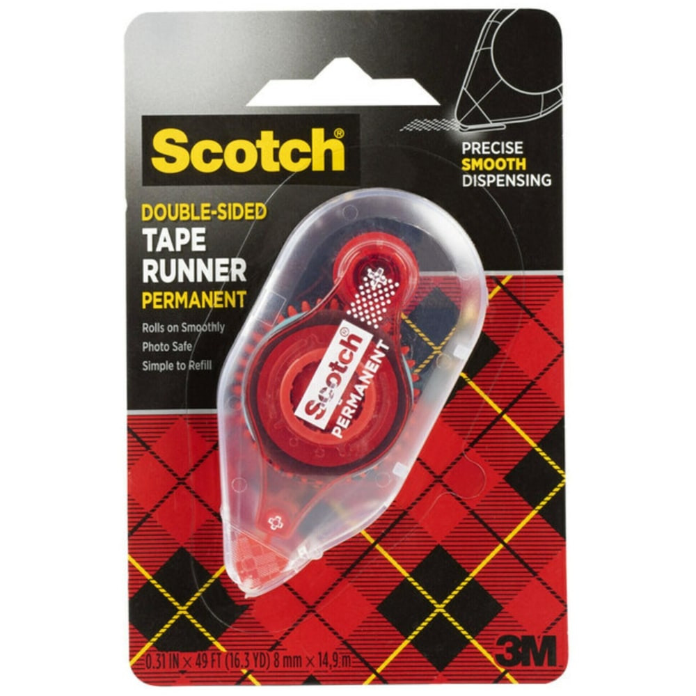 3M CO Scotch 6055  Double-Sided Tape Runner, Clear, 1/3in x 588in