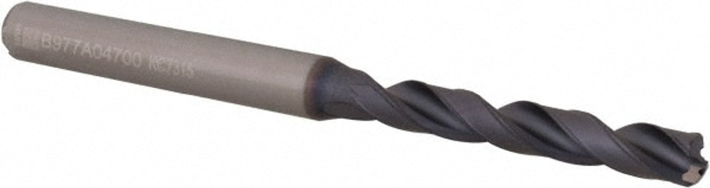 Kennametal 2425310 Jobber Length Drill Bit: 4.7 mm Dia, 140 °, Solid Carbide